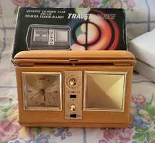 Vtg Japan Radio Alarm Wind Up Travel Portable Clock in Original Box with Manual