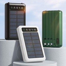 Power bank con pannello solare 50000Mah torcia USB Type-C micro USB batteria