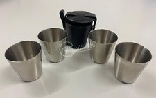 Bicchieri da shot in acciaio inox con custodia in pelle vintage portatile