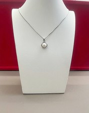 Silver Zircon Pearl Necklace