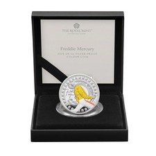 MONETA A COLORI 2025 FREDDIE MERCURY UK 1 OZ ARGENTO PROOF EDIZIONE LIMITATA. N. 2575.