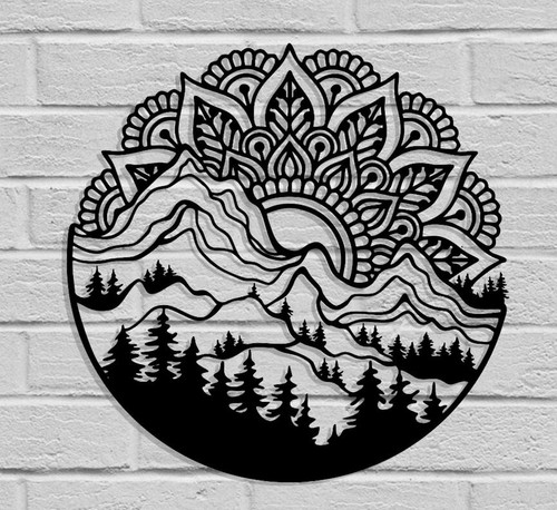 Decoro murale legno mandala - murale,