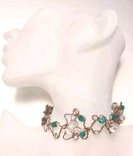 Collana Choker Unica Artigianale Hand Made Intreccio di Rame e Perline donna 