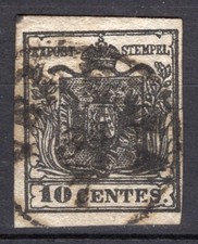 #249 - Antichi Stati, Lombardo Veneto - 1850 - 10 cent Stemma - Usato