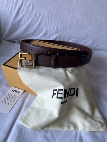 Cintura marrone con logo fendi - logo,