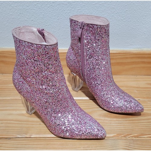 Stivaletti donna rosa glitter