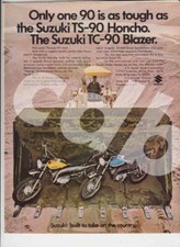 advertising Pubblicità brochure-1971 MOTO SUZUKI TS/TC-90 -OFF ROAD VINTAGE-