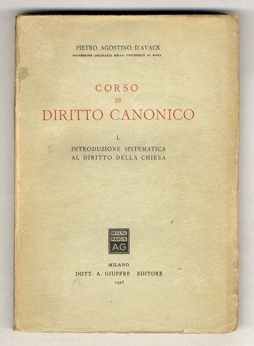 Corso diritto canonico i - diritto, canonico.