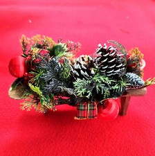 centrotavola portacandela natale natalizio struttura in legno 20x6cm lavoretto