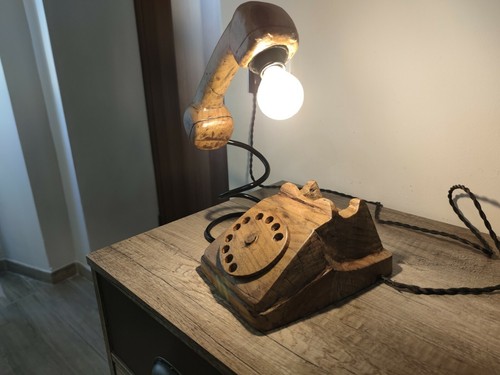 Telefono abatjour legno di - abatjour,