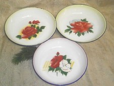 ALLEGRI PIATTI FERRO SMALTO DIAM 22  CINA ANNI 60 SHABBY PROVENZALE 