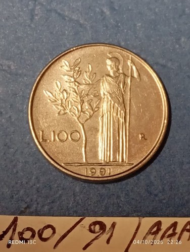 Moneta lire 100 - repubblica,
