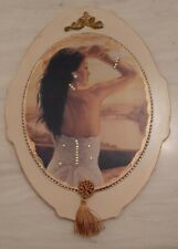 QUADRO IN LEGNO MODERNO OVALE CON STRASS ARREDO 