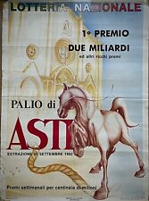 Lotteria Nazionale-Palio di Asti-Manifesto poster originale-1992-