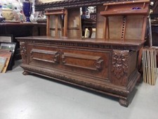 Cassapanca del '600 bergamasca in legno di noce cm 56x163x53 Antikidea