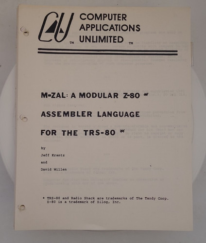 Zal modular 80 assembler - m-zal, z-80