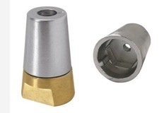 ANODO COMPLETO DADO + ZINCO TIPO RADICE ASSE ELICA Ø 45mm