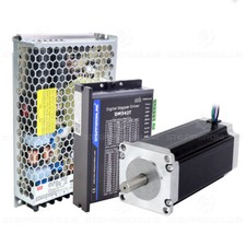 Motore passo-passo 1 asse Nema 23 3Nm 4.2A Φ10mm & Driver DM542T & 36V Power CNC Kit