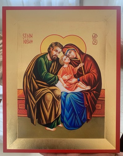 Icona sacra famiglia foglia - su,