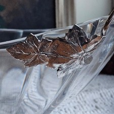 Maria Cristina Sterling Argento 925 E Cristallo Fruttiera/Centotavola Foglie 