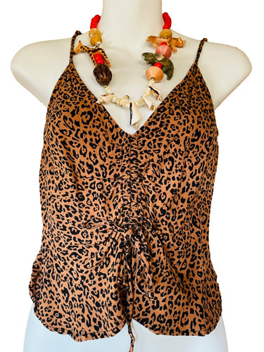 Top cami con stampa leopardo - top,