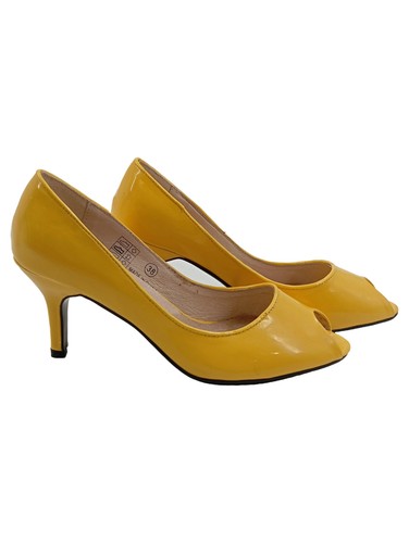 Decolte buffalo peeptoe giallo - decolte,