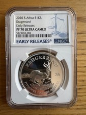 2020 S. AFRICA KRUGERRAND 1 Oz 999 SILVER NGC PF70 UC S1KR ER