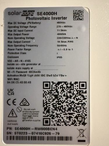 Solaredge se4000h inverter - solaredge,