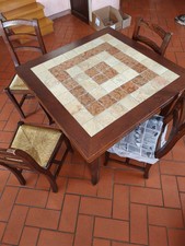 tavolo allungabile e sedie impagliate in legno massello per cucina/soggiorno