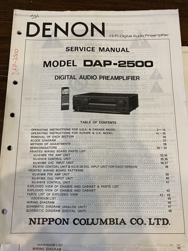 Denon dap 2500 - dap-2500, manuale