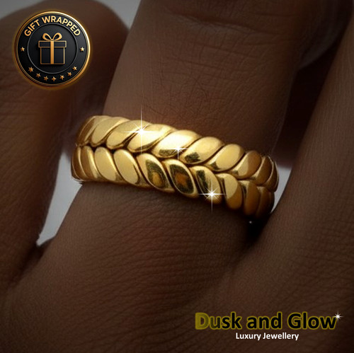 Lusso anello cubano oro fascia - lusso,