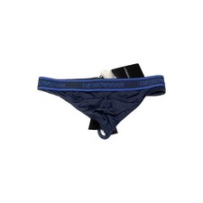 Emporio Armani Underwear Perizoma Uomo Blu Logo microfibra taglia L