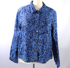 NUOVO Jessica London Multicolore Taglie Forti 34W Giacca Denim 100% Cotone Geo Stampa