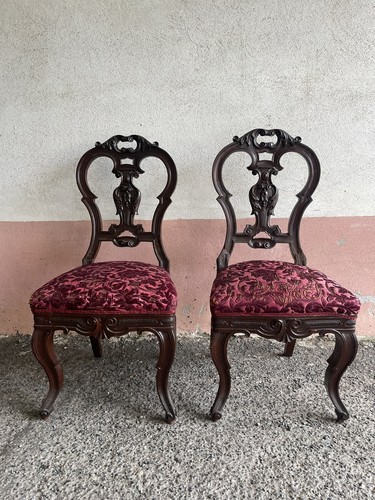 Coppia sedie antiche luigi - coppia,