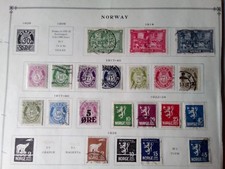 lotto francobolli collezione vecchio album pagina norvegese usato (ros_Norvegia