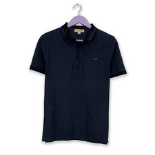 Polo Burberry blu scuro tinta unita manica corta - Taglia M uomo