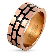 Anello Uomo Acciaio Rame Mattoni