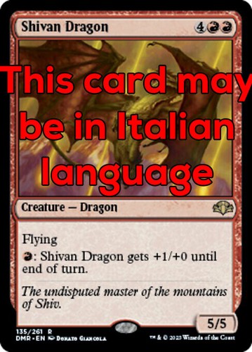 Mtg shivan dragon - foil,