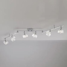 Plafoniera binario faretti orientabili 6 LUCI moderno Metallo cromato Soffitto