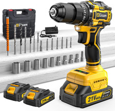 Trapano Avvitatore a Batteria 21 V, Set Con 2 Batterie Da 2,0 Ah,Max 55Nm, 23 + 