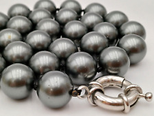 COLLANA GRIGIO PETROLIO -  GIROCOLLO PERLE