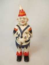 Clown Dipinto Arlecchino Come Cassettiera In Metallo Circo Pitre Payaso Vintage