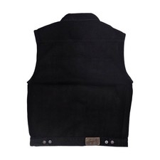 Gilet moto in denim nero mcs Mcs
