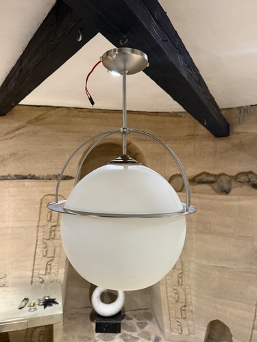 1960s frosted glass pendant - frosted,