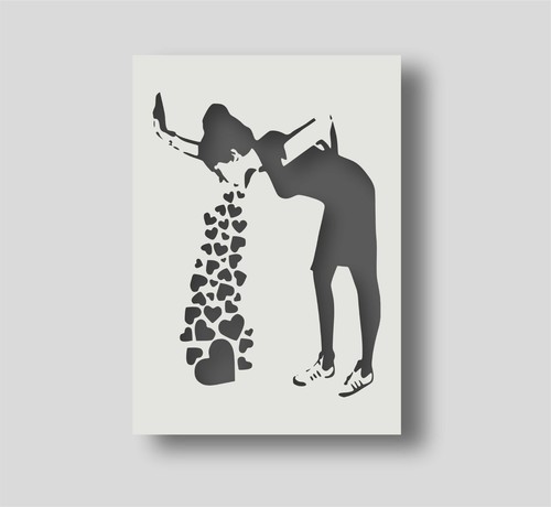 Banksy love sick stencil - banksy,