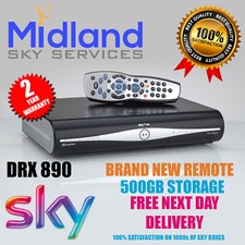 SKY+/PLUS HD BOX 500 GB RICEVITORE/REGISTRATORE SLIMLINE + NUOVO CAVO TELECOMANDO E ALIMENTAZIONE