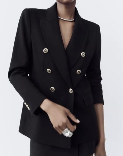 Giacca blazer doppiopetto nero