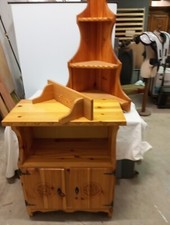 Mobile In massello pino con angoliera e attaccapanni 