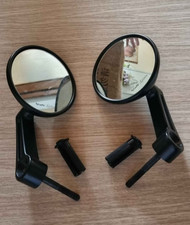 SPECCHIETTI MOTO MANUBRIO BAR END SPECCHI RETROVISORI CAFE RACER REGOLABILI NERI