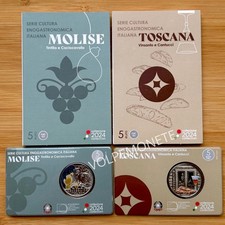 COPPIA 5 EURO ITALIA 2024 CULTURA ENOGASTRONOMICA - MOLISE + TOSCANA